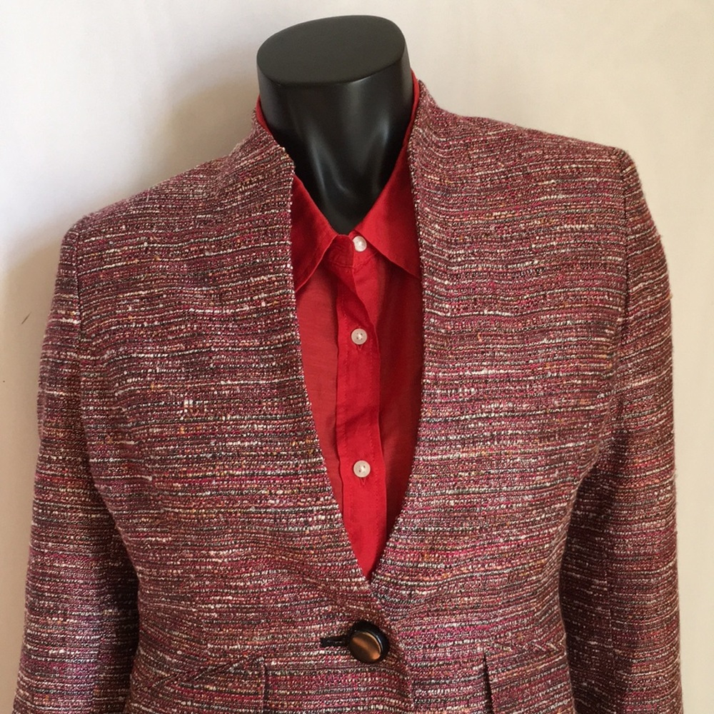 KASPER PETITES SEPARATES NO COLLAR BLAZER SIZE 6P